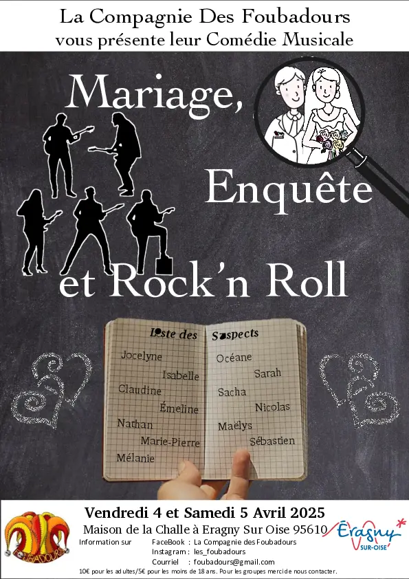 Affiche Mariage, enquête et Rock’n Roll